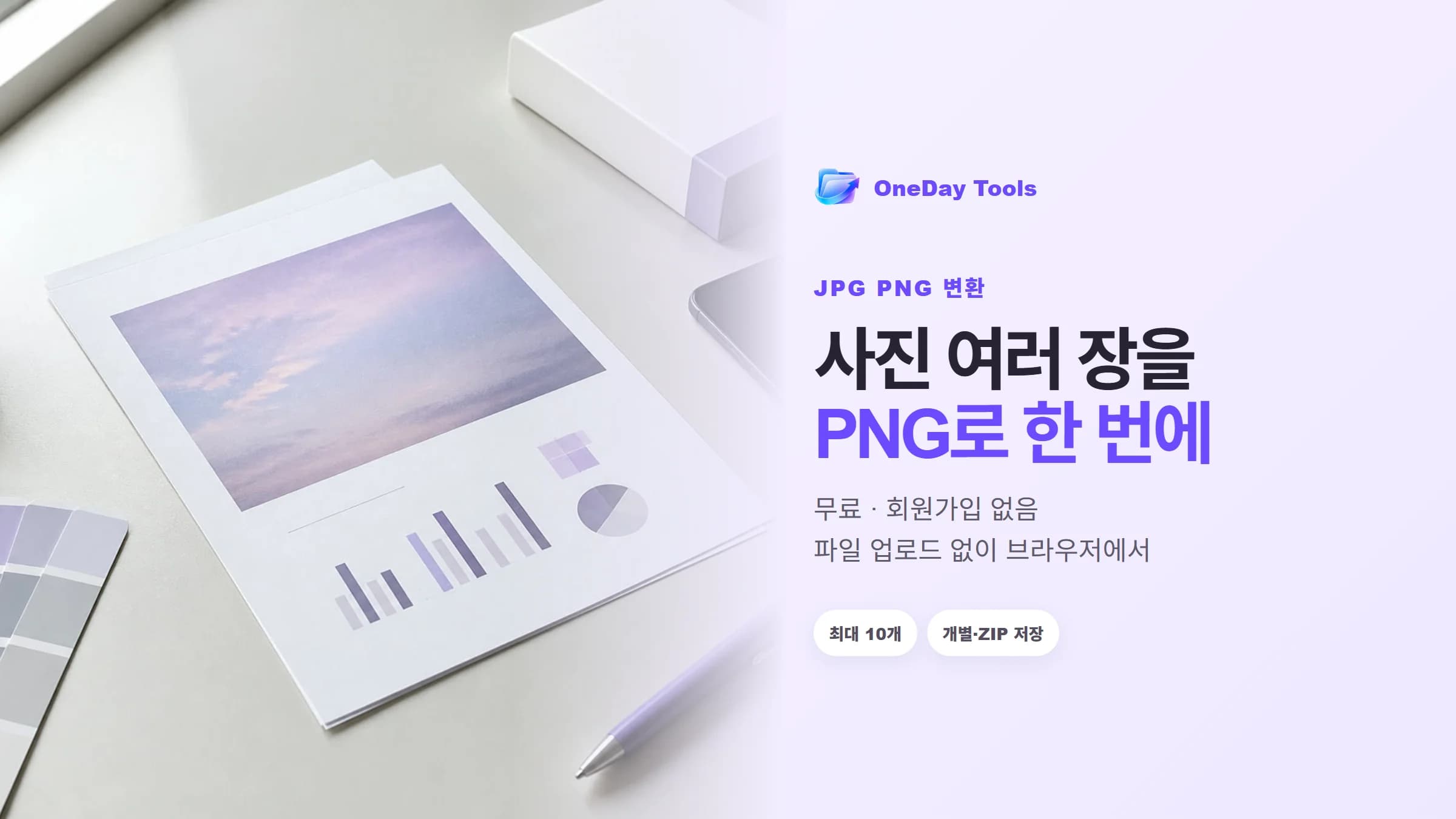 업무용 사진 여러 장을 PNG로 한 번에 변환하는 OneDay Tools 가이드