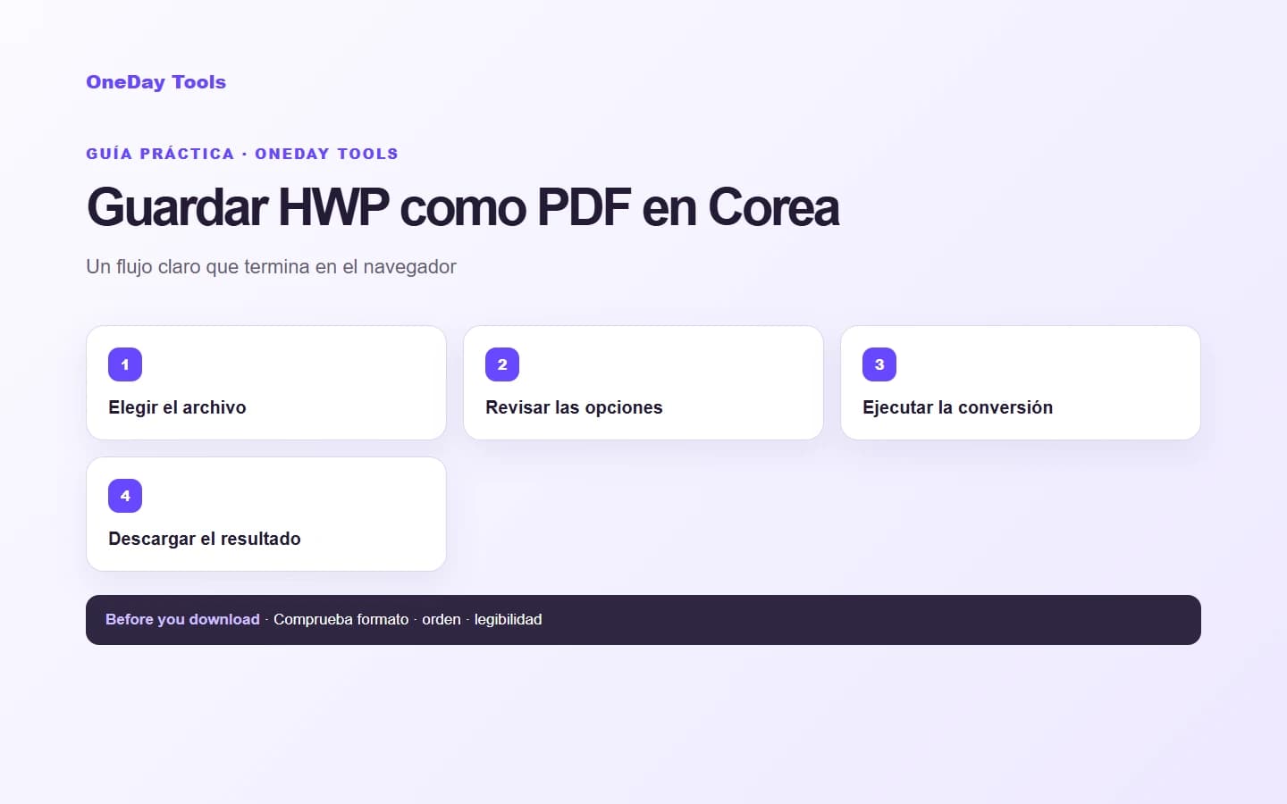 Guardar un archivo HWP como PDF en Corea